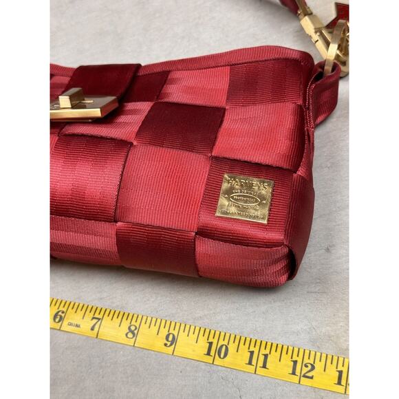 Harveys Seatbelt RARE Maroon Red Carriage Baguette Handbag - Picture 12 of 16